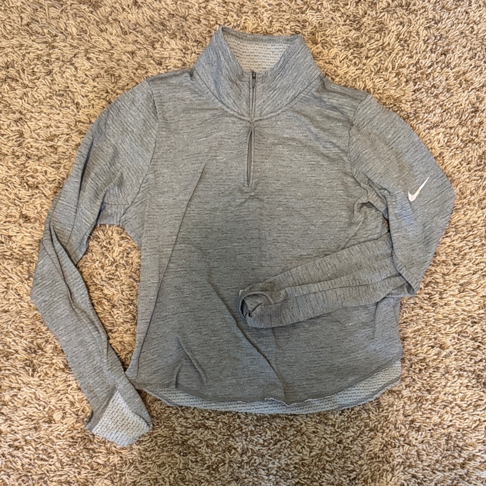 Nike Heather Gray Quarter-Zip Top